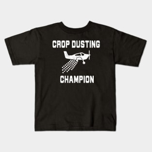 Crop Dusting Champion Pilot Plane Distressed Kids T-Shirt